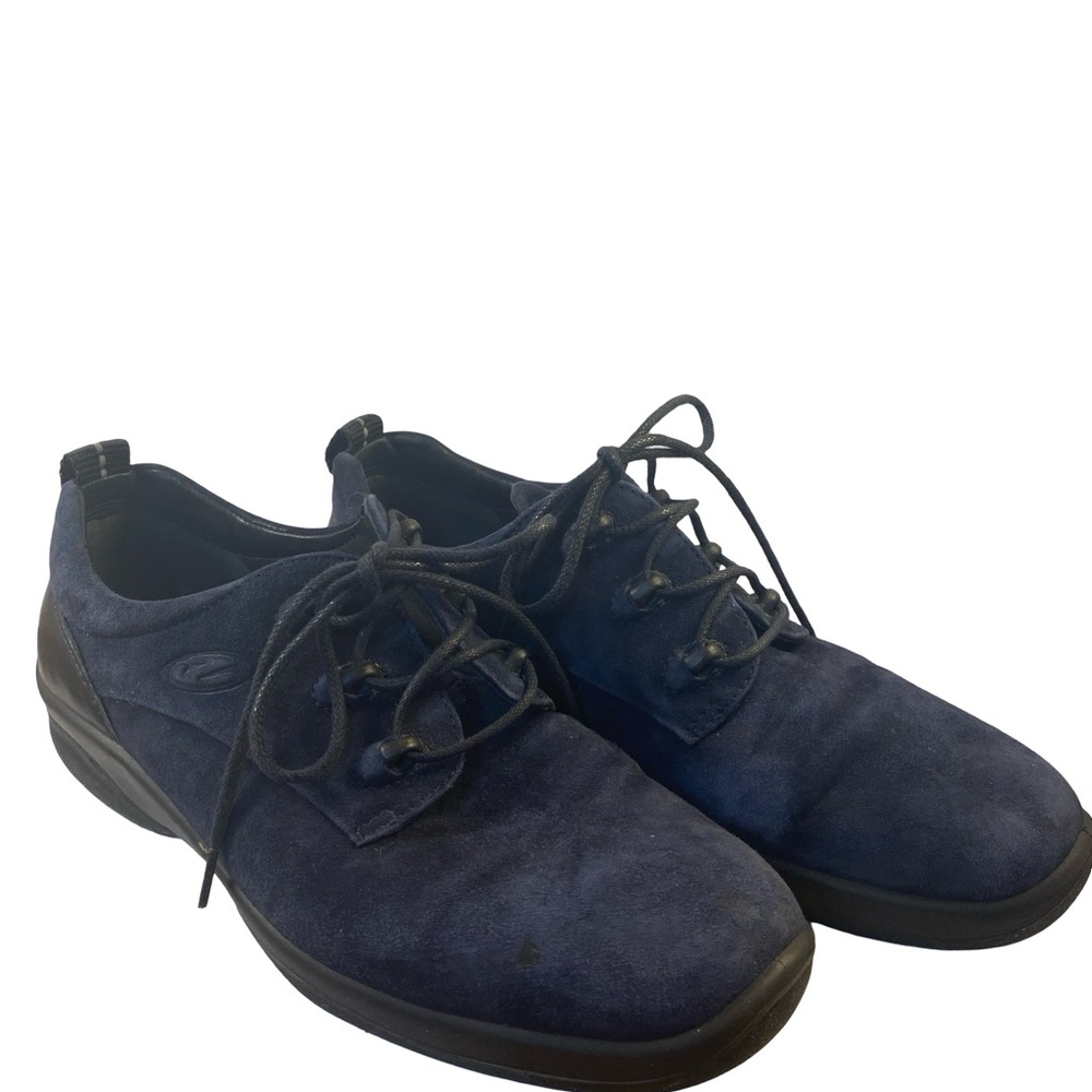 Ecco Soft Blue Oxford Shoes Classic Suede Design Size 38 (7.5)